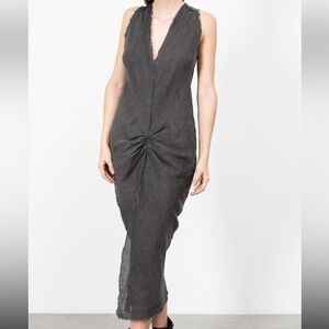 JAGA Distressed Grey Linen Dress